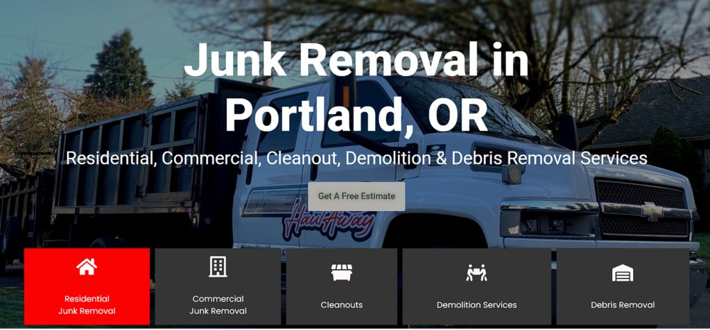 Metro HaulAway junk removal website redesigned by Digital X