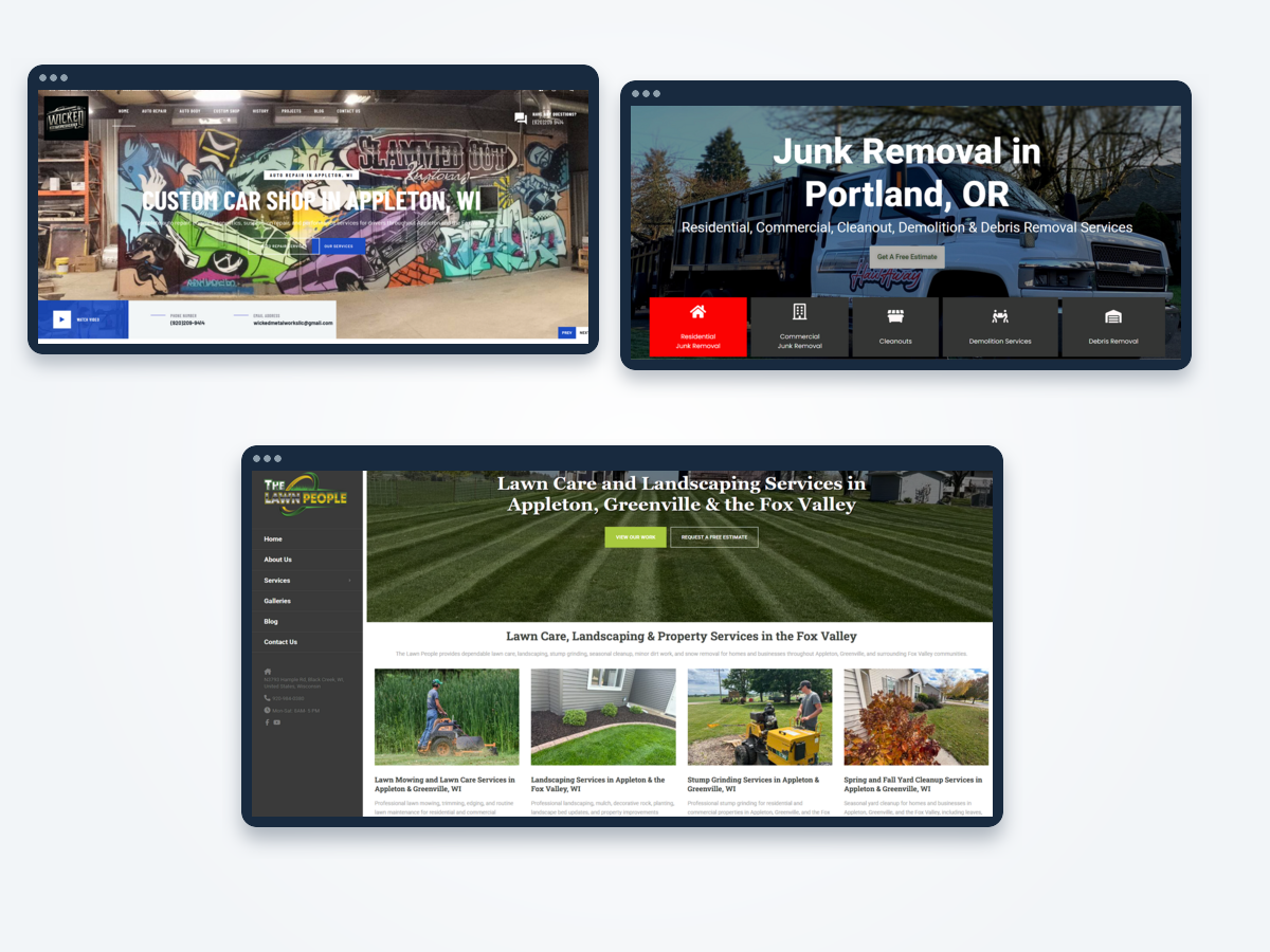 Digital X website design and SEO case study examples.